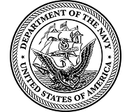 The official seal of the United States Department of the Navy, featuring an eagle with outstretched wings, an anchor, and a ship in the background, surrounded by the words Department of the Navy United States of America.