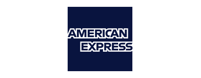 The American Express logo featuring the words AMERICAN EXPRESS in bold white capital letters on a dark blue square background.